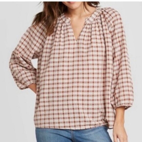 Universal Thread Plaid Top - Picture 1 of 2